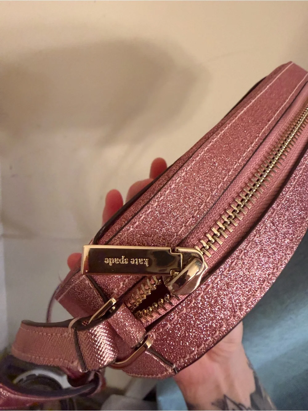 kate spade Glitter Pink Oval Crossbody Bag